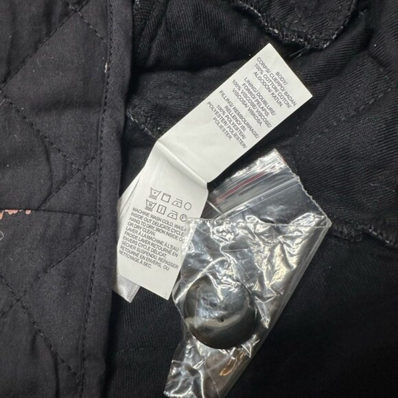 NWT Lucky Brand Black Floral Quilted Blazer.  Women XS - Picture 4 of 4